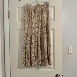 Floral Pleated Maxi Skirt